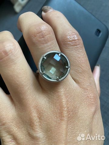 Серебряные кольцо и серьги кварц