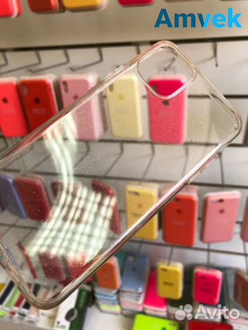 Чехол на iPhone 11 Pro Max Прозрачный с блестками