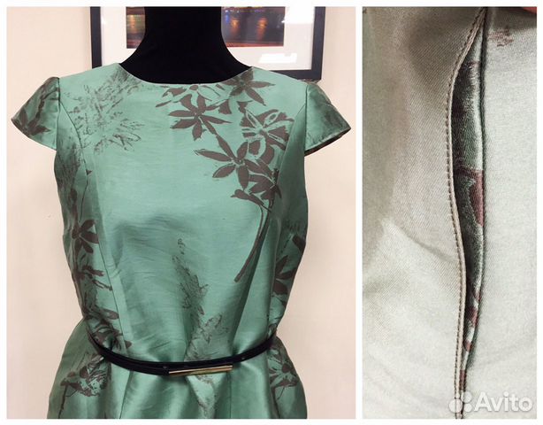 Шелковое платье L (48)