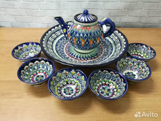 Риштанская керамика (комплект посуды)