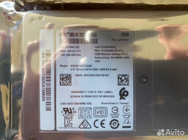 SSD диск intel 2.5