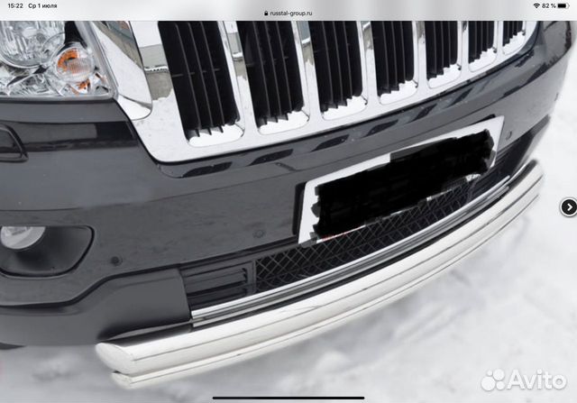 Защита переднего бампера на Jeep Grand Cherokee
