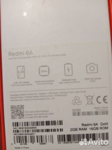 Xiaomi redmi 6a gold 16gb Xiaomi redmi 6a gold 16gb