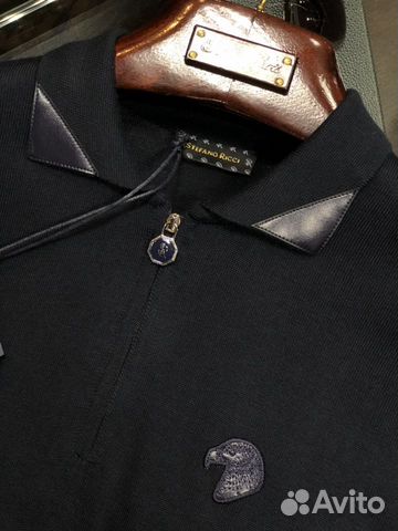 Stefano Ricci трикотажное поло синее Stefano Ricci трикотажное поло синее