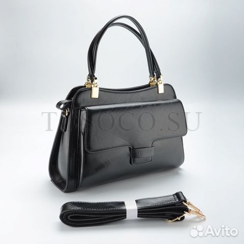Новая Сумка из натуральной кожи Tosoco черная