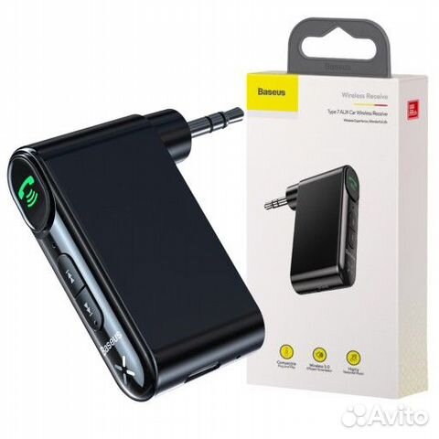 BT Блютуз aux Baseus Qiyin AUX Car Receiver черный