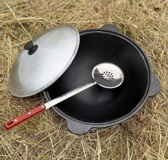 Казан чугунный узбекский 12 литров + ляган 32см