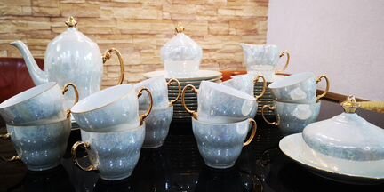 Сервиз фарфор, перламутр. Польша. Винтаж. СССР