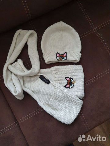 Комплект шапка и шарф для девочки
