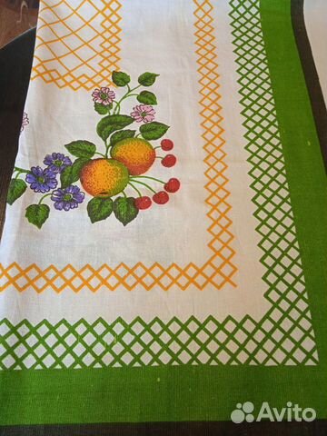 Скатерть набивная лен- хлопок.СССР. Новая