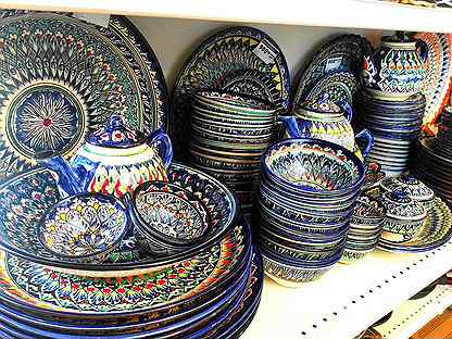 Узбекская Посуда Синий Мехроб