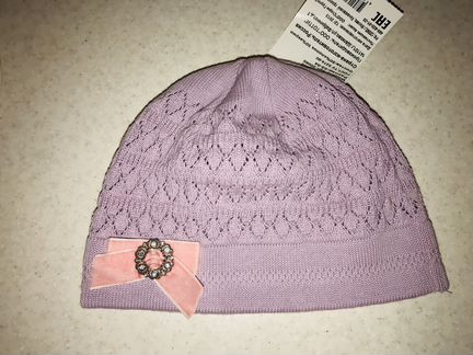Новая вязаная шапочка на тёплую весну, р.52-54