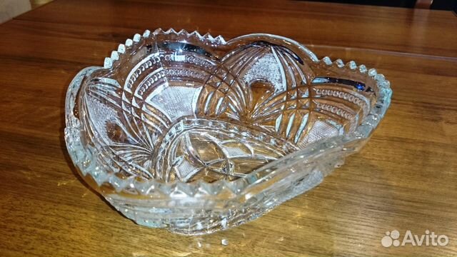 Ваза для фруктов, салатов. Чешский хрусталь
