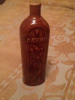 Пустая керамическая бутылка б/у