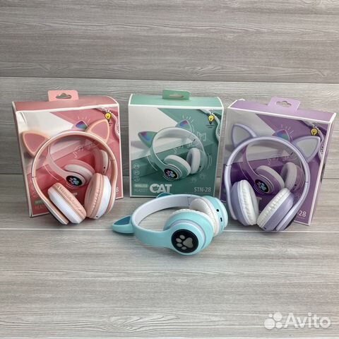 Наушники беспроводные с кошачьими ушками