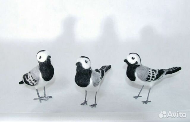 Трясогузка птица валяная игрушка