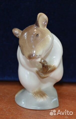 Мини. фарфоровая - крыса коричневая. лфз