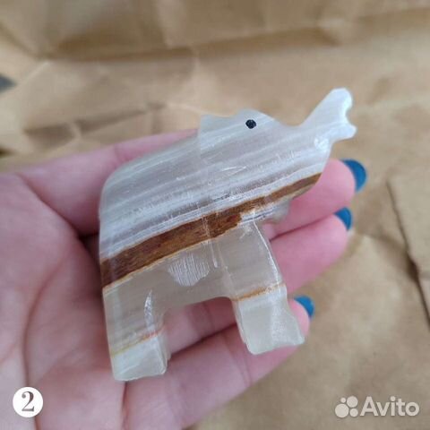 Фигурка слоник из натурального оникса