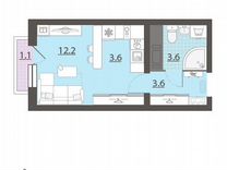 Квартира-студия, 23,4 м², 14/25 эт.
