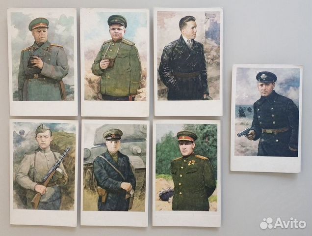 Открытки редкие СССР Герои вов, художник Котляров