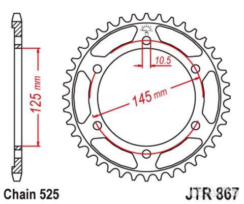 JT Звезда цепного привода JTR867.43
