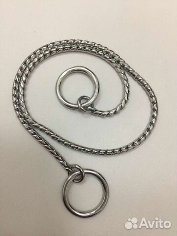 Цепочка-кобра, серебряный цвет, ошейник 40 см