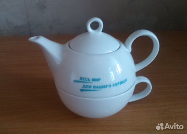 Чайник заварочный фарфоровый с чашкой
