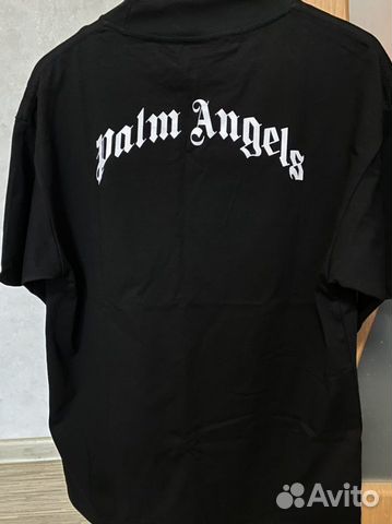 Черная футболка palm angels с медведем premium