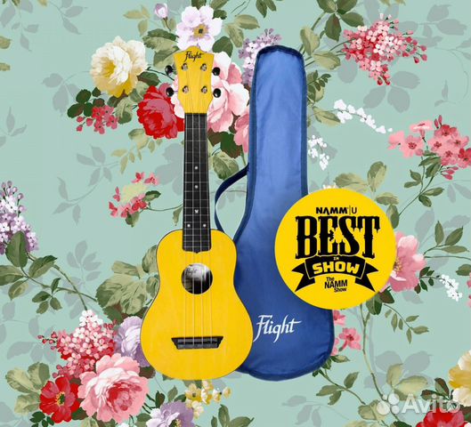 Flight TUS-35 YW / укулеле с чехлом и учебником