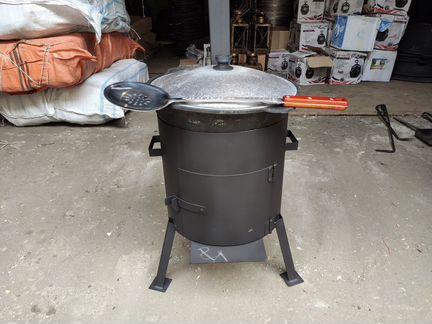 Казан 8 литров с печью труба/дверца/шумовка