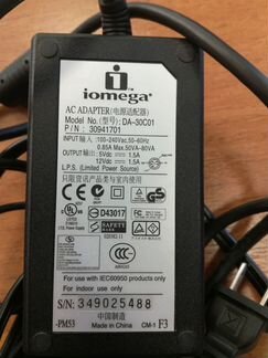 Блок питания (адаптер) Iomega 12В 1,5А