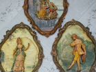Три старинных панно, картины с объёмным изображени