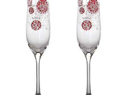 Набор 2 бокала для шампанского новогодние Чехия
