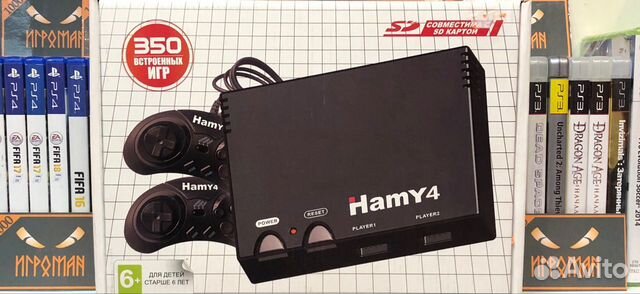 Игровая приставк 8 bit Dendy + 16 bit Sega Hamy 4