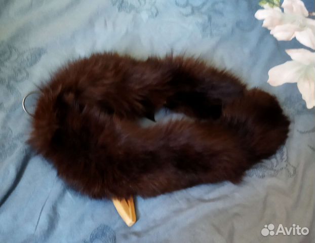 Меховой воротник натуральный мех чернобурка