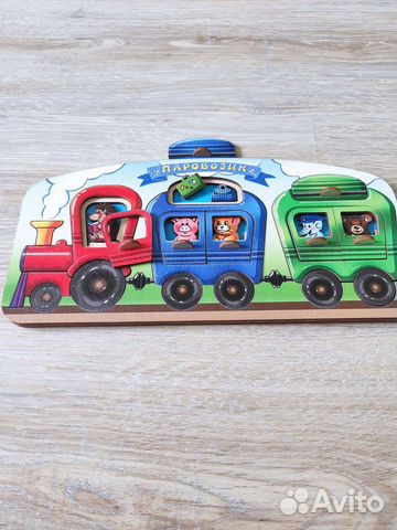 Деревянный пазл вкладыш Паровозик