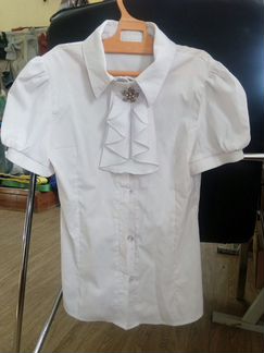 Блузки белые для девочки рост 128-134