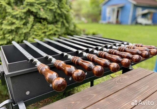 Шампура с деревянными ручками 10 шт