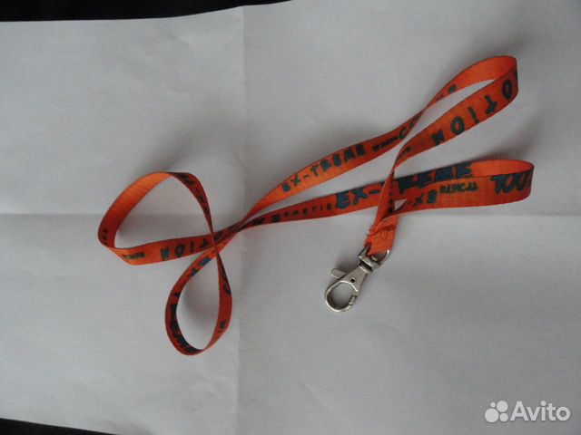 Ремешок на шею для бейджика, узенький, оранж