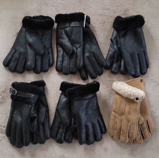 Перчатки из овчины натуральная кожа и мех