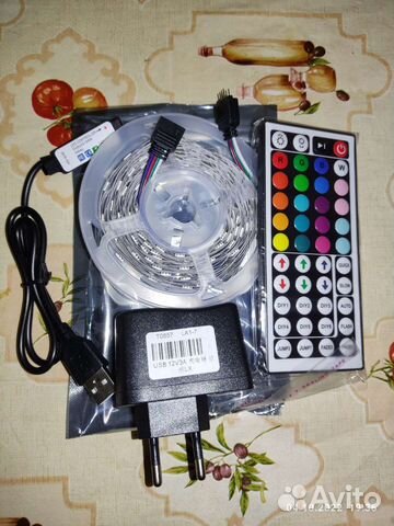 Лента 5 м светодиодная 5050, 2835 полный комплект