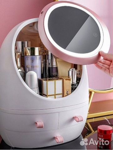 Органайзер с подсветкой, зеркало, косметичка