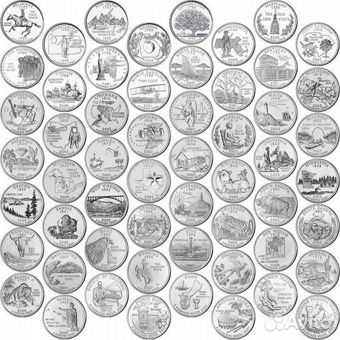 США 25 центов 1999-2009 сегодня скидка