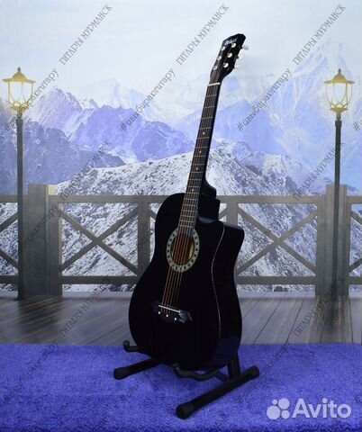 Акустическая гитара (новая) глянцевая, комплект