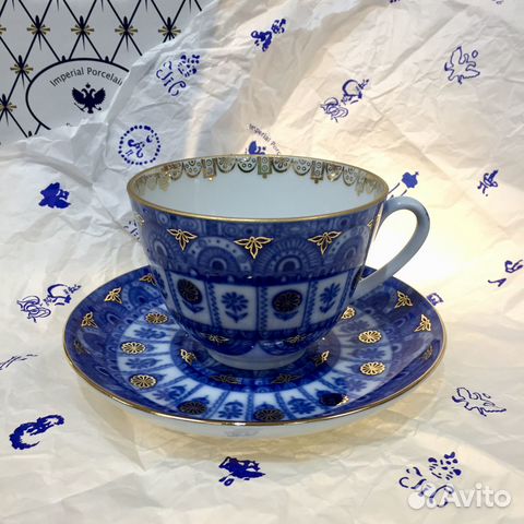 Чашка с блюдцем чайная рис. Арочки ифз(лфз)