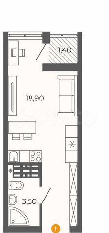 Квартира-студия, 23,8 м², 11/26 эт.