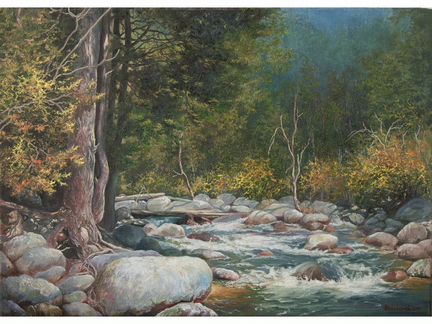 Картина «Таёжная река», холст, масло, художник