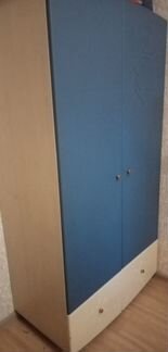 Шкаф детский синий+слоновая кость