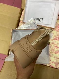 Dior d-connect бежевые женские кроссовки новые