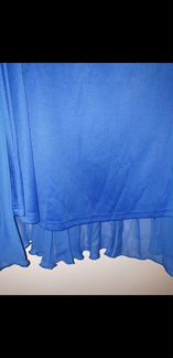 Юбка плиссе по колено 46-48 размер синяя антрацит